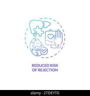Thin line gradient reduced risk of rejection icon concept Stock Vector