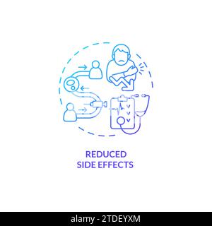 Thin line simple gradient reduced side effects icon concept Stock Vector