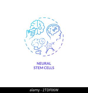 Thin line simple gradient neural stem cells icon concept Stock Vector