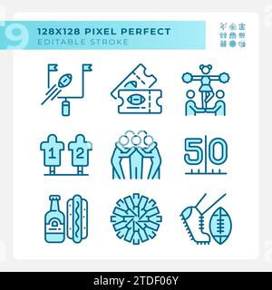Game day light blue icons Stock Vector