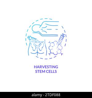 Thin line simple gradient harvesting stem cells icon concept Stock Vector
