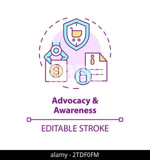 Thin line simple colorful icon concept Stock Vector