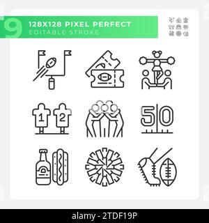 Game day linear icons set for dark, light mode Stock Vector Image & Art ...