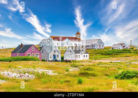 Old fishing houses, Ile aux Marins, fishermen's island, Territorial Collectivity of Saint-Pierre and Miquelon, Overseas Collectivity of France Stock Photo