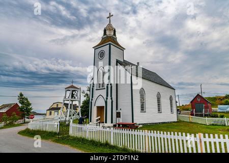 Church in historic town of Trinity, Bonavista Peninsula, Newfoundland, Canada, North America Stock Photo