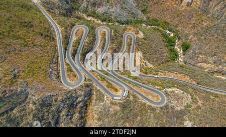 Aerial of Serra da Leba mountain pass, Angola, Africa Stock Photo