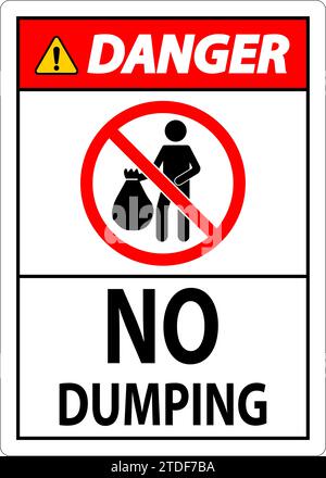 Danger No Dumping Sign Stock Vector