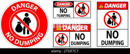 Danger No Dumping Sign Stock Vector
