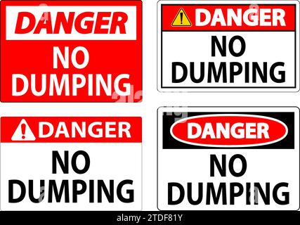 Danger No Dumping Sign Stock Vector