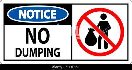 Notice No Dumping Sign Stock Vector