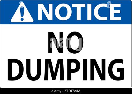 Notice No Dumping Sign Stock Vector