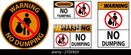 Warning No Dumping Sign Stock Vector