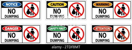 Notice No Dumping Sign Stock Vector