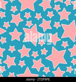 Starry seamless pattern, randomly placed stars background. Vector illustration Stock Vector