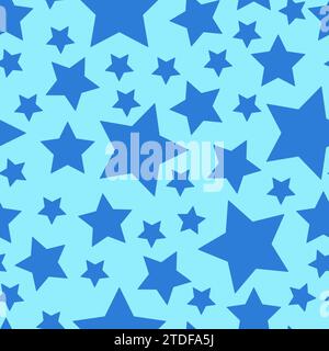 Starry seamless pattern, randomly placed stars background. Vector illustration Stock Vector