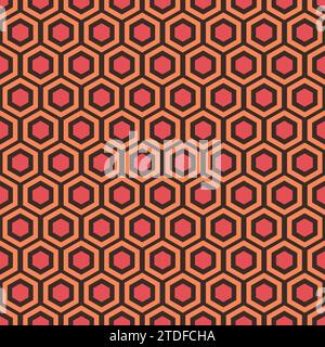 Seamless pattern similar to the Shining carpet ornament. Ornament of bright hexagons. Vector illustration Stock Vector