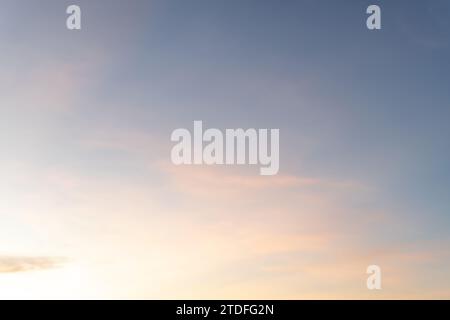 Natural background texture of beautiful sky light with strange clouds in the morning or evening was taken at the sea. Stock Photo
