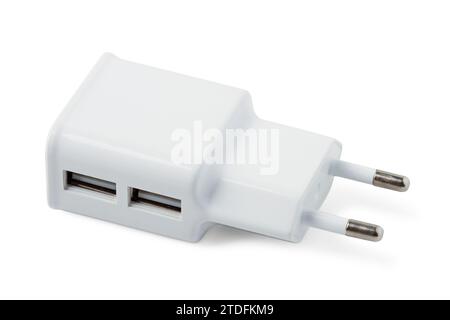 Mains charger for gadgets isolated on white background Stock Photo