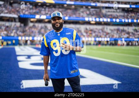 Actor Anthony Anderson before a NFL game between the Los Angeles Rams and the Washington Commanders, Sunday, December 17, 2023, at SoFi Stadium, in Inglewood, CA. The Rams defeated the Commanders 28-20. (Jon Endow/Image of Sport) Stock Photo