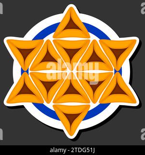 Beautiful color illustration on theme of celebrating annual holiday Purim Stock Vector