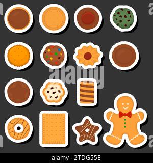 Illustration on theme fresh sweet tasty cookie of consisting various ingredients, cookie of different edible food, design cookie this cool meal for re Stock Vector