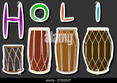 Beautiful color illustration on theme of celebrating annual holiday Holi Stock Vector