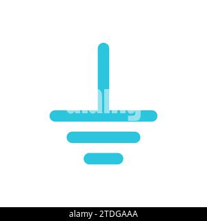 Grounding, earthing electric symbol. From blue icon set. Stock Vector