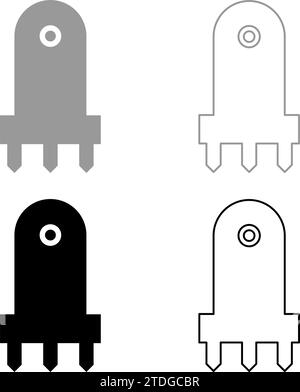Laser level tool measure building engineering equipment device for builder construction tool set icon grey black color vector illustration image Stock Vector