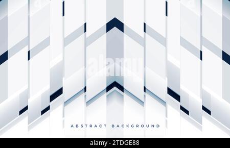 White and dark blue 3D geometric business background with abstract arrows. White technology futuristic modern abstract banner design. Vector Stock Vector
