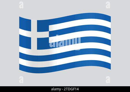 A detailed and accurate vector illustration of Greece colored flag Stock Vector