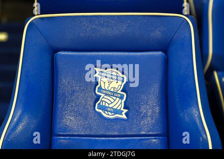 Birmingham, UK. 18th December 2023. Dugout seating during the Sky Bet Championship match between Birmingham City and Leicester City at St Andrews, Birmingham on Monday 18th December 2023. (Photo: Kevin Hodgson | MI News) Credit: MI News & Sport /Alamy Live News Stock Photo