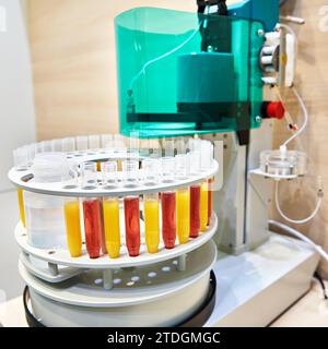 Professional laboratory sample processor pump. Automation in ion chromatography Stock Photo