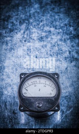 Ammeter on metallic surface electricity concept Stock Photo