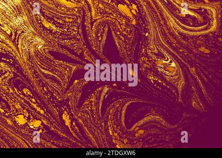 Abstract creative marbling pattern for fabric. Ebru marble effect surface pattern design for print Stock Photo