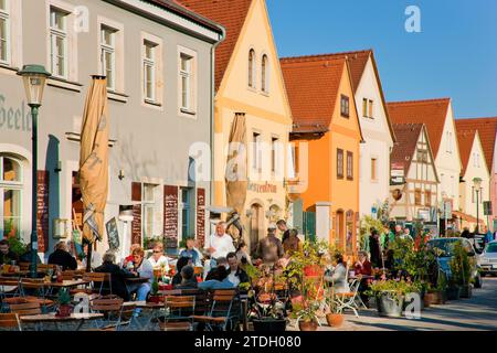 Altkoetzschenbroda village green with numerous restaurants and quaint pubs Stock Photo