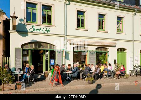 Altkoetzschenbroda village green with numerous restaurants and quaint pubs Stock Photo