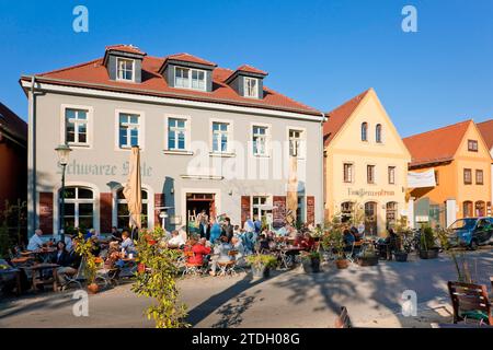 Altkoetzschenbroda village green with numerous restaurants and quaint pubs Stock Photo