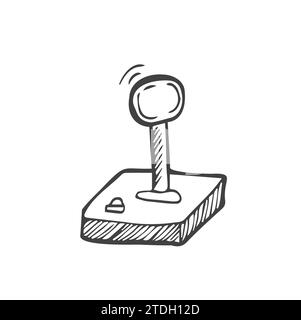 Joystick Icon Doodle Illustration. Retro Gadgets Vector Graphic Pictogram Symbol Clip Art. Isolated vector Stock Vector