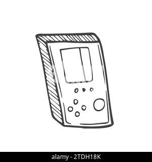 doodle electronic tetris handheld game console. isolated vector Stock Vector
