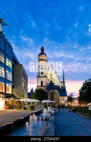 St Thomas' Church in Leipzig is one of the city's two main churches and is known worldwide as the place where Johann Sebastian Bach and the St Thomas Stock Photo