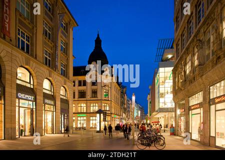 Grimmaische Strasse in Leipzig is a popular shopping street in the city centre Stock Photo