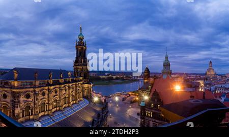 View of the Elbe from the Hausmann Tower of Dresden's Royal Palace Stock Photo