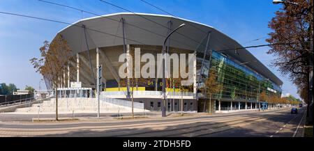 New construction of the Rudolf Harbig Stadium Dresden, the home of 1.FC Dynamo Dresden Stock Photo