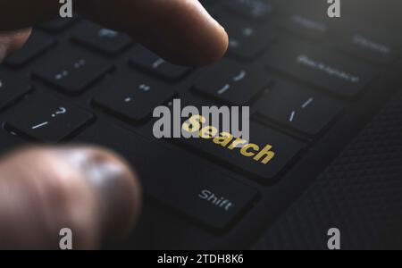 Search button on keyboard. Concept on searching information in internet Stock Photo