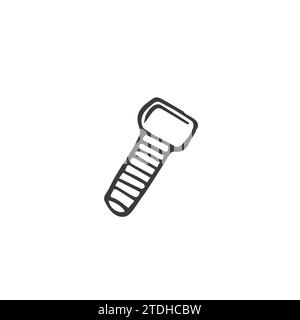 screws, nails isolated on a white background. Vector illustration, metal screw Stock Vector