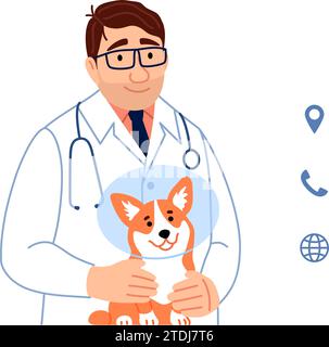 Veterinary business card template with text space Stock Vector