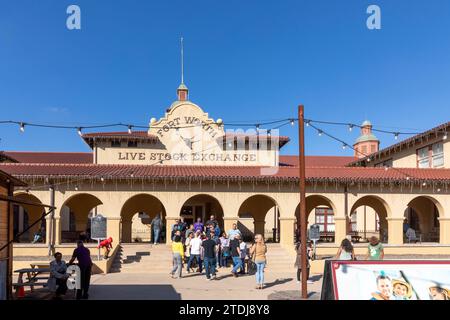 Fort Worth, Texas - November 4, 2023: The Live Stock Exchange building located in the famous Stockyards is now home to the North Fort Worth Historical Stock Photo