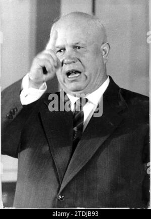12/31/1959. Russian politician Nikita Khrushchev. Credit: Album / Archivo ABC Stock Photo