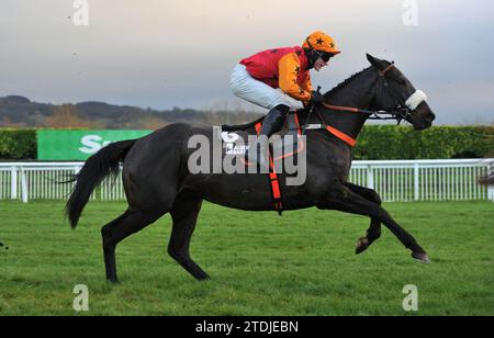 Racing at Cheltenham Day 2 of the Christmas Meet   Race 6 The Albert Bartlett Novice Hurdle    Kerryhill ridden by Adam Wedge on the first circuit Stock Photo