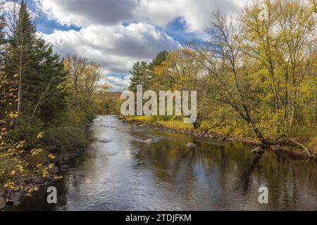 Fall colors on the East Fork of the Chippewa River in northern Wisconisn. Stock Photo